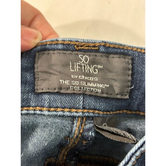 Chicos So Lifting Womens Jeans Size 2 Short Dark Wash Denim - Picture 4 of 8